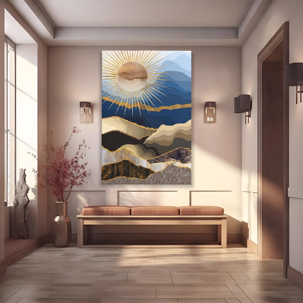 Tablou canvas cu tablou canvas cu peisaj montan, fara rama, pe sasiu de lemn